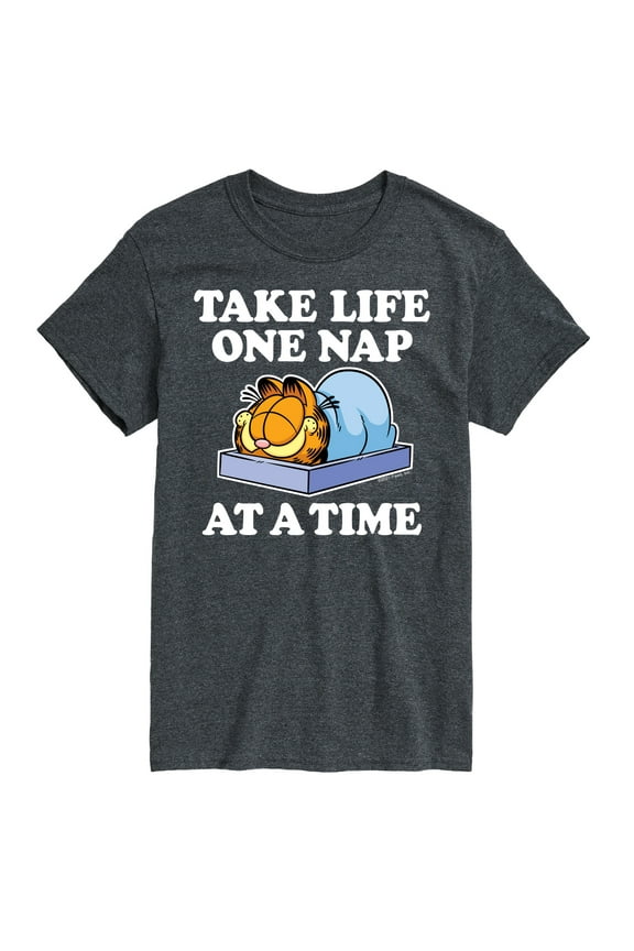 - Take Life One Nap - Men's Short Sleeve Graphic T-Shirt