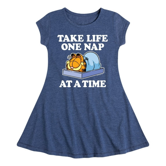 Garfield - Take Life One Nap - Toddler And Youth Girls Fit And Flare Dress