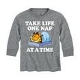 thumbnail image 1 of Garfield - Take Life One Nap - Toddler And Youth Long Sleeve Graphic T-Shirt, 1 of 5