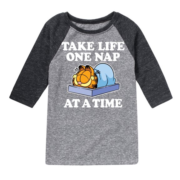 Garfield - Take Life One Nap - Toddler And Youth Raglan Graphic T-Shirt