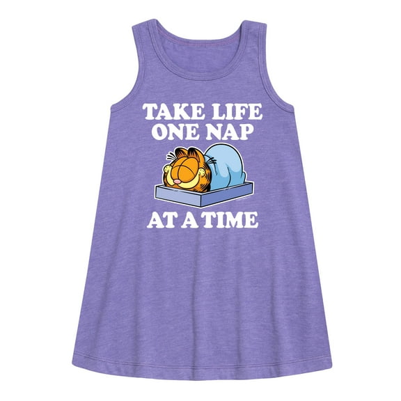 Garfield - Take Life One Nap - Toddler and Youth Girls A-line Dress