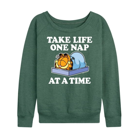 Garfield - Take Life One Nap - Women's Lightweight French Terry Long Sleeve Shirt