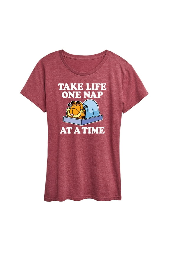 - Take Life One Nap - Women's Short Sleeve Graphic T-Shirt