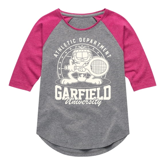 Garfield - Tennis - Toddler & Youth Girls Raglan Graphic T-Shirt