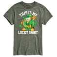 thumbnail image 1 of Garfield - This Is My Lucky Shirt Patrick's Day - Men's Short Sleeve Graphic T-Shirt, 1 of 5