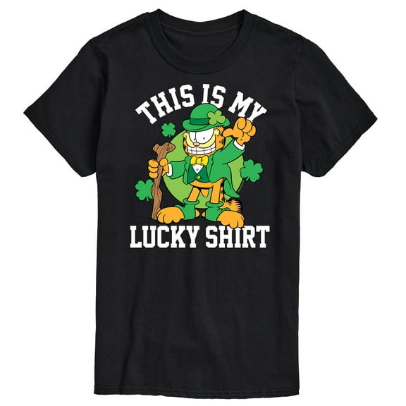 Garfield - This Is My Lucky Shirt Patrick's Day - Men's Short Sleeve Graphic T-Shirt