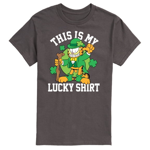 Garfield - This Is My Lucky Shirt Patrick's Day - Men's Short Sleeve Graphic T-Shirt