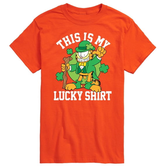 Garfield - This Is My Lucky Shirt Patrick's Day - Men's Short Sleeve Graphic T-Shirt