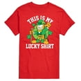 thumbnail image 1 of Garfield - This Is My Lucky Shirt Patrick's Day - Men's Short Sleeve Graphic T-Shirt, 1 of 5