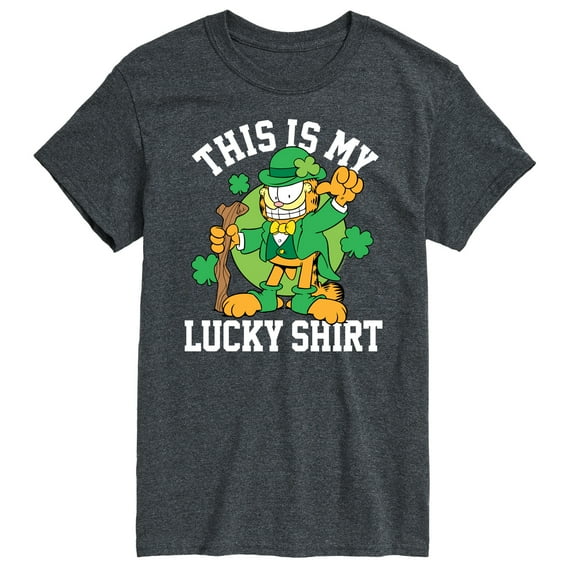 Garfield - This Is My Lucky Shirt Patrick's Day - Men's Short Sleeve Graphic T-Shirt
