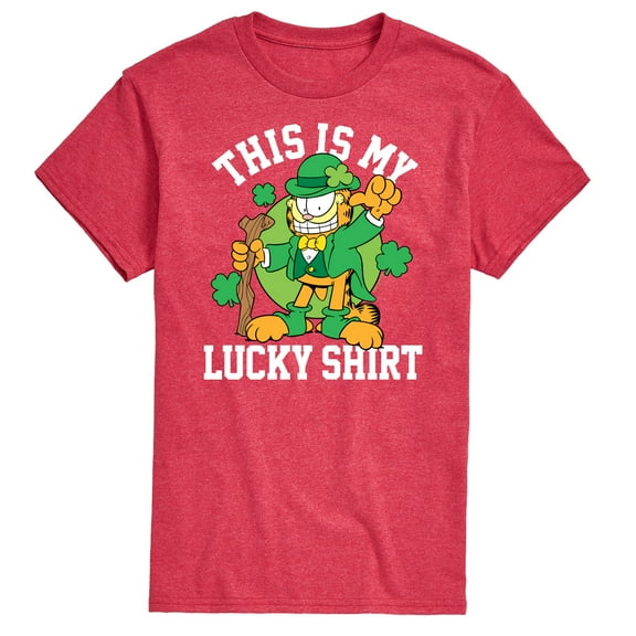Garfield - This Is My Lucky Shirt Patrick's Day - Men's Short Sleeve Graphic T-Shirt