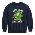 thumbnail image 1 of Garfield - This Is My Lucky Shirt - Toddler And Youth Crewneck Fleece Sweatshirt, 1 of 5