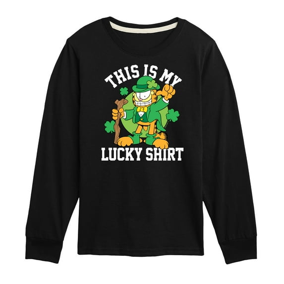 Garfield - This Is My Lucky Shirt - Toddler And Youth Long Sleeve Graphic T-Shirt