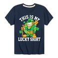 thumbnail image 1 of Garfield - This Is My Lucky Shirt - Toddler And Youth Short Sleeve Graphic T-Shirt, 1 of 5