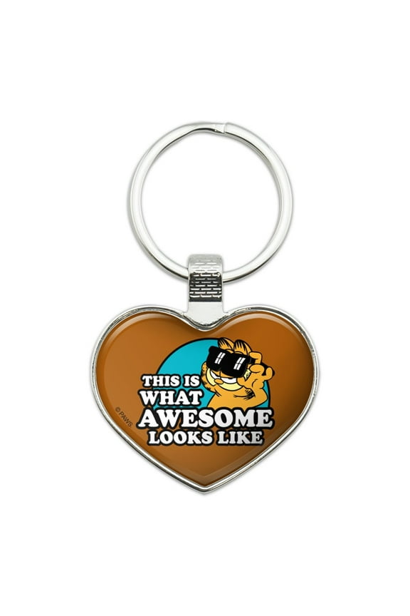 This is What Awesome Looks Like Keychain Heart Love Metal Key Chain Ring