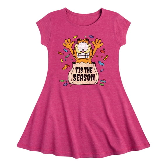 Garfield - Tis The Season - Toddler And Youth Girls Fit And Flare Dress