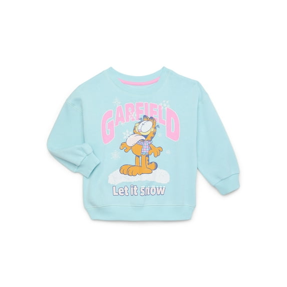 Garfield Toddler Girls Crewneck Sweatshirt, Sizes 12M-5T