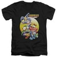 thumbnail image 1 of Garfield Tongue Of Doom S/S Adult V-Neck T-Shirt 30/1 T-Shirt Black, 1 of 1