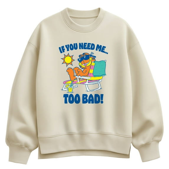 Garfield - Too Bad Garfield - Women's Oversized Fleece Crew Sweatshirt