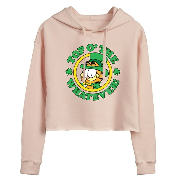 Garfield - Top O The Whatever  - Juniors Cropped Pullover Hoodie