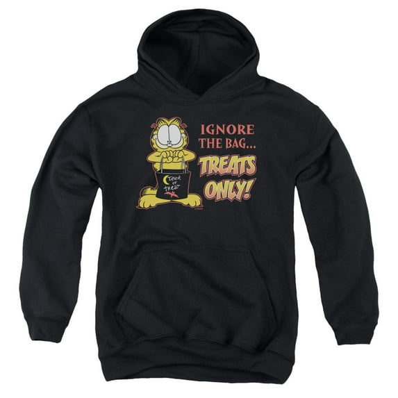 Garfield Treats Only Youth Pullover Hoodie Sweatshirt Black
