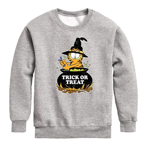 Garfield - Trick Or Treat - Toddler And Youth Crewneck Fleece Sweatshirt