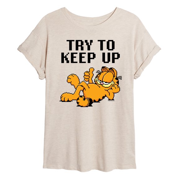 Garfield - Try To Keep Up - Juniors Ideal Flowy Muscle T-Shirt