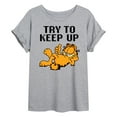 thumbnail image 1 of Garfield - Try To Keep Up - Juniors Ideal Flowy Muscle T-Shirt, 1 of 4