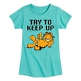 thumbnail image 1 of Garfield - Try To Keep Up - Toddler & Youth Girls Short Sleeve Graphic T-Shirt, 1 of 5