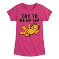 thumbnail image 1 of Garfield - Try To Keep Up - Toddler & Youth Girls Short Sleeve Graphic T-Shirt, 1 of 5