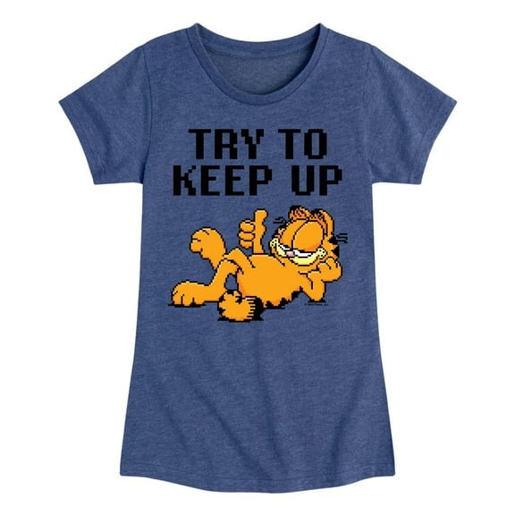 Garfield - Try To Keep Up - Toddler & Youth Girls Short Sleeve Graphic T-Shirt