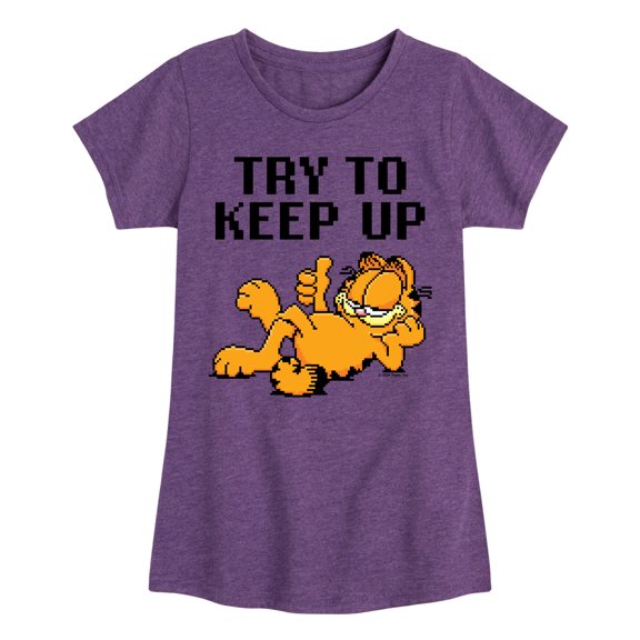 Garfield - Try To Keep Up - Toddler & Youth Girls Short Sleeve Graphic T-Shirt