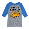thumbnail image 1 of Garfield - Try To Keep Up - Toddler & Youth Raglan Graphic T-Shirt, 1 of 4