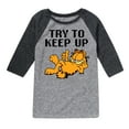 thumbnail image 1 of Garfield - Try To Keep Up - Toddler & Youth Raglan Graphic T-Shirt, 1 of 5
