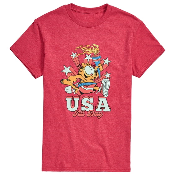 Garfield - USA All Day - Men's Short Sleeve Graphic T-Shirt