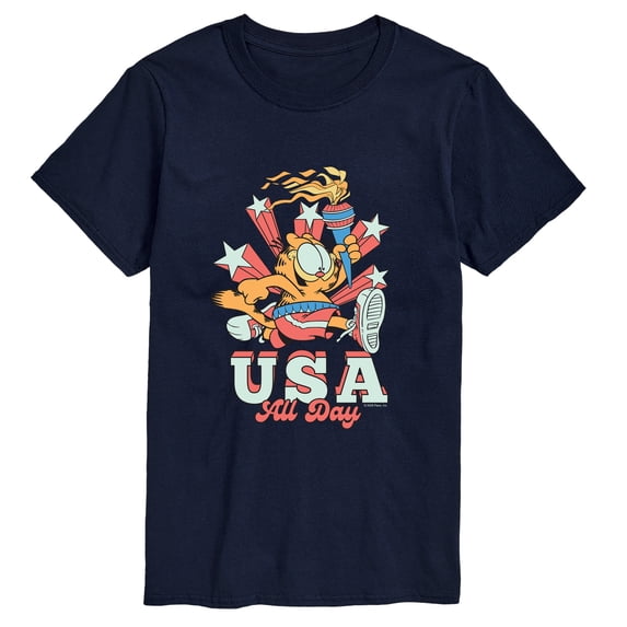 Garfield - USA All Day - Men's Short Sleeve Graphic T-Shirt