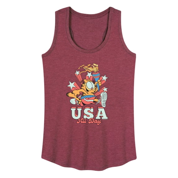 Garfield - USA All Day - Women's Racerback Graphic Tank