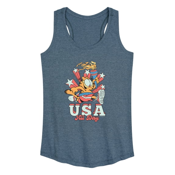 Garfield - USA All Day - Women's Racerback Graphic Tank