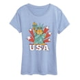 thumbnail image 1 of Garfield - USA Statue Women's Short Sleeve Graphic T-Shirt, 1 of 3
