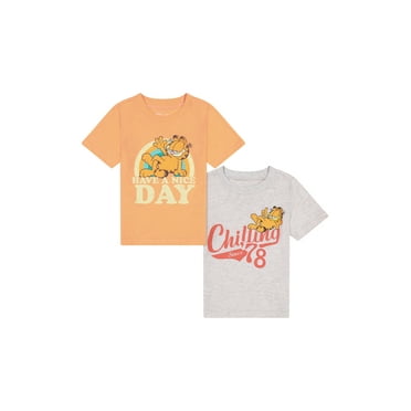 Garfield Unisex Toddler Graphic Tee with Short Sleeves, 2-Pack, Sizes 2T-5T