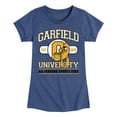 thumbnail image 1 of Garfield - University Sports Star - Toddler & Youth Girls Short Sleeve Graphic T-Shirt, 1 of 5