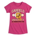thumbnail image 1 of Garfield - University Sports Star - Toddler & Youth Girls Short Sleeve Graphic T-Shirt, 1 of 5