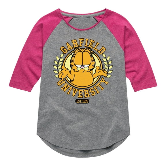 Garfield - University - Toddler & Youth Girls Raglan Graphic T-Shirt
