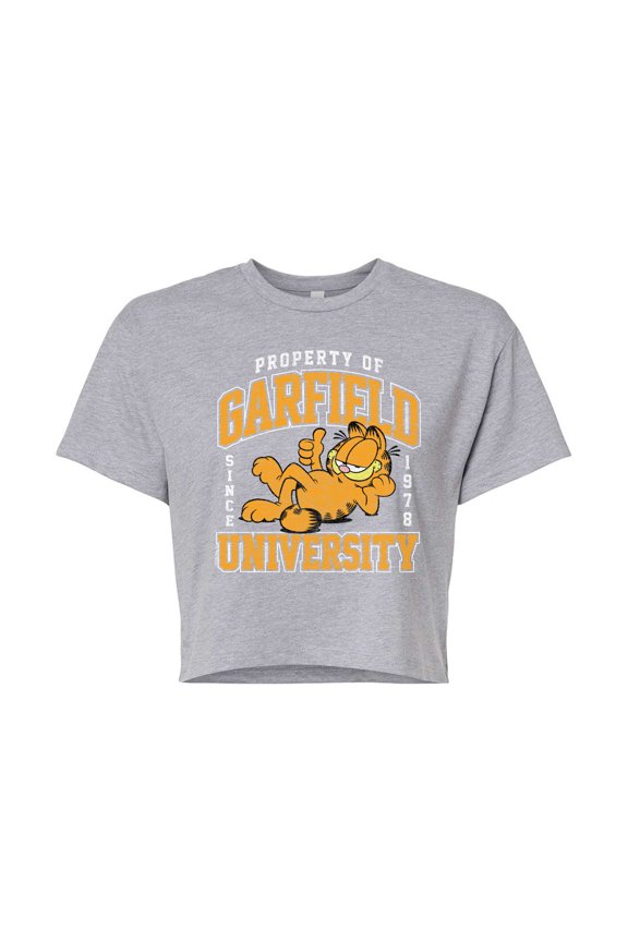 - Varsity - Juniors Cropped Cotton Blend T-Shirt