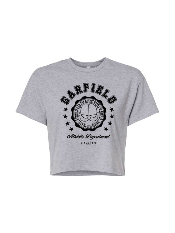 - Varsity Seal - Juniors Cropped Cotton Blend T-Shirt