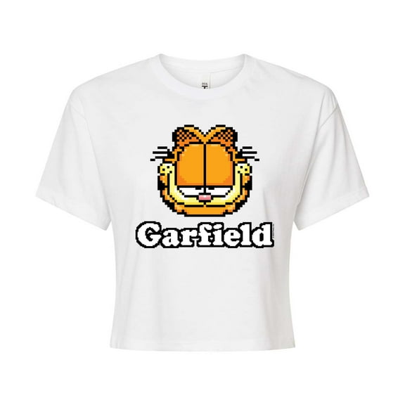 Garfield - Video Game Garfield - Juniors Cropped Cotton Blend T-Shirt