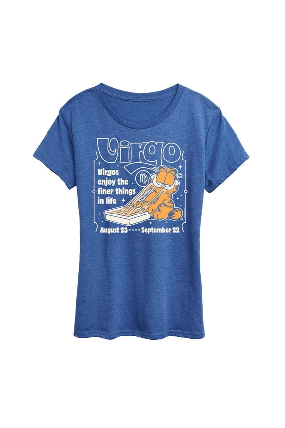 - Virgo Garfield Astrology - Womens Short Sleeve Graphic T-Shirt