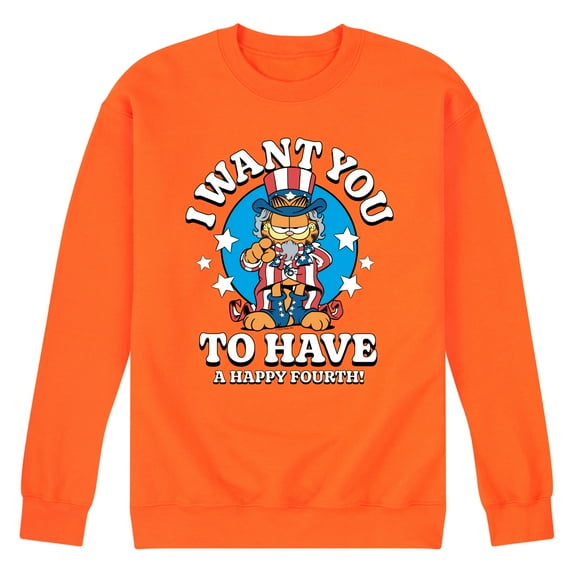 Garfield - Want You To Have A Happy Fourth - Men's Crew Neck Fleece Pullover