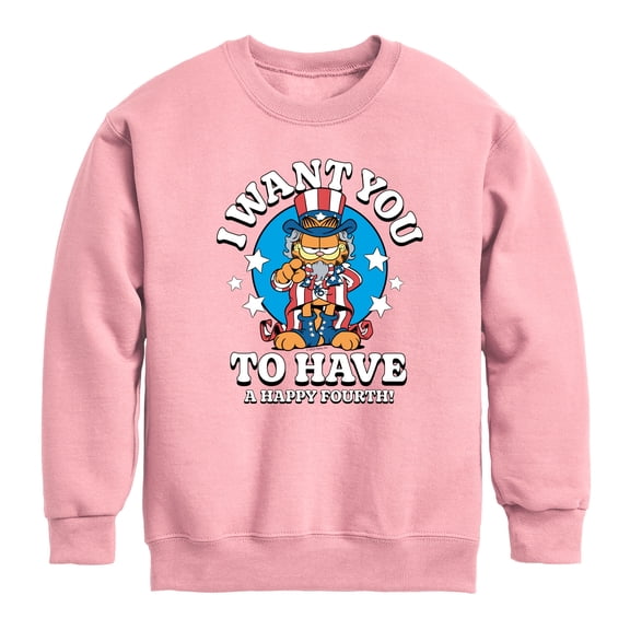 Garfield - Want You To Have A Happy Fourth - Toddler & Youth Crewneck Fleece Sweatshirt