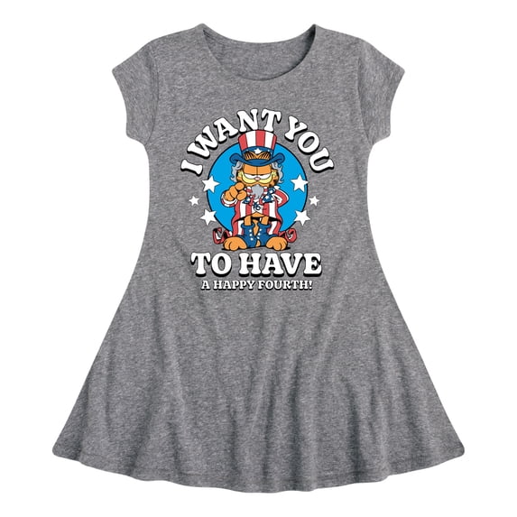 Garfield - Want You To Have A Happy Fourth - Toddler & Youth Girls Fit & Flare Dress